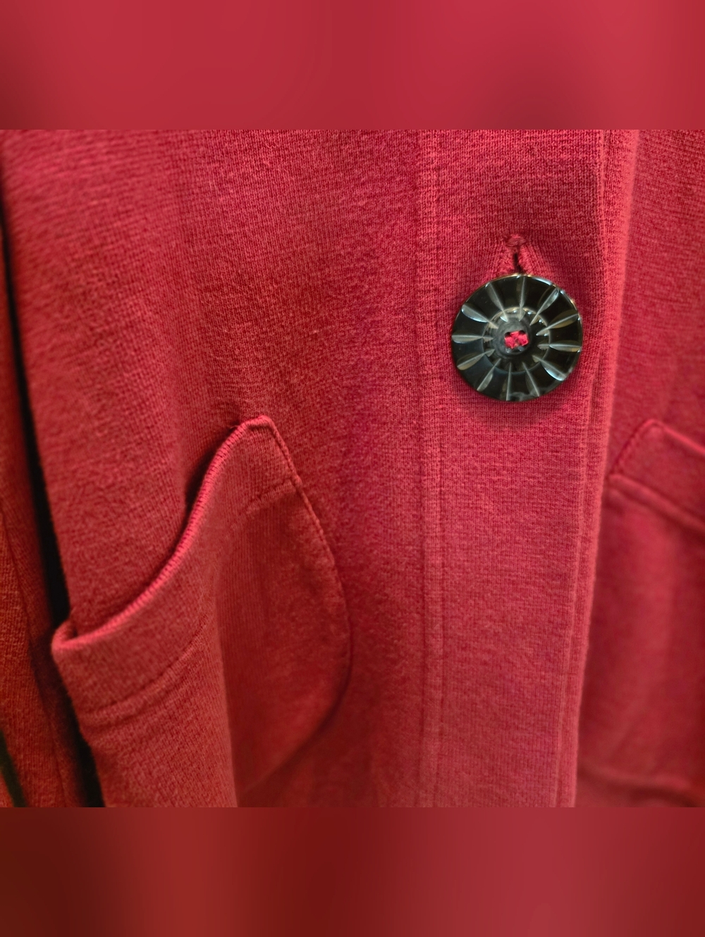 Willow Deep Burgundy Button Front Cardigan - Medium - Picture 8 of 8